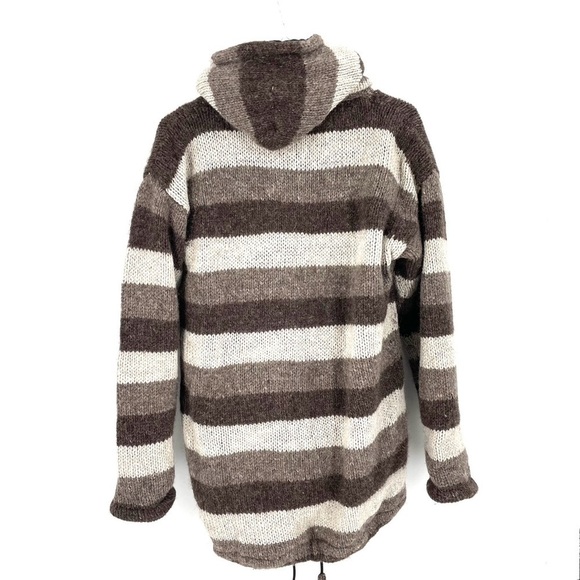 Himalayan Mountain Wool Norwegian Nepalese Polar Fleece Hoodie Sweater Coat - Picture 4 of 5